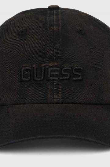 Хлопковая кепка Guess цвет чёрный с аппликацией Z4YZ03 WO07T Хлопковая кепка Guess цвет чёрный с аппликацией Z4YZ03 WO07T