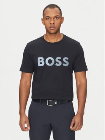 BOSS Футболка Tape Logo 50530990 Cиній Regular Fit BOSS Футболка Tape Logo 50530990 Cиній Regular Fit