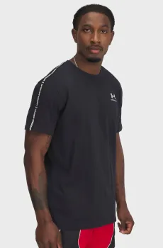 Мужская черная футболка UA Icon HWT Tee Taping Черный 3XL Under Armour 1390300-001