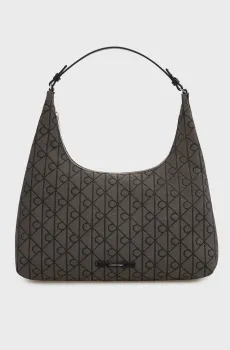 Женская темно-серая сумка с узором EMBLEM JACQUARD SHOULDER Серый ONESIZE Calvin Klein LV04F3635G