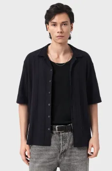 Мужская черная рубашка TRACE Черный S AllSaints M038SE