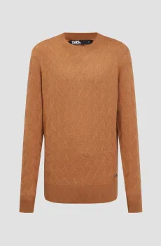 Мужской рыжий шерстяной джемпер Рыжий M Karl Lagerfeld 544399.655019;440
