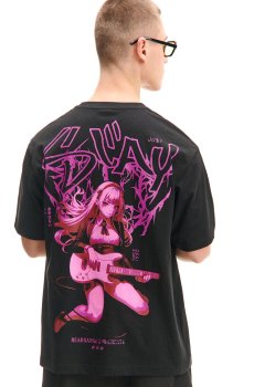 Cropp - Чорна футболка з принтом - чорний