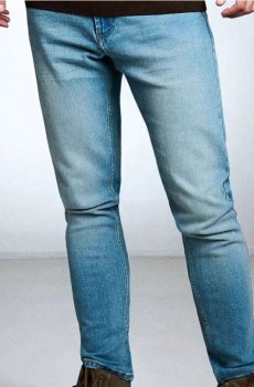 Джинси slim fit з ефектом прання - синій