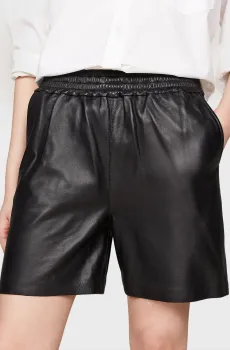 Женские черные кожаные шорты LEATHER JOGGER SHORT Черный 34 Tommy Hilfiger WW0WW40463