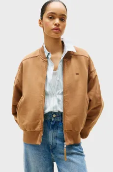 Женский бежевый бомбер TONAL FLAG TERRY ZIP-UP Бежевый XS Tommy Hilfiger WW0WW45753