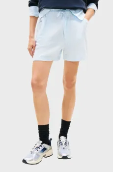 Женские голубые льняные шорты в полоску Голубой XS Tommy Jeans DW0DW22227