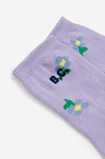Детские носки Bobo Choses Pansy Flower цвет фиолетовый 224AH004 Детские носки Bobo Choses Pansy Flower цвет фиолетовый 224AH004