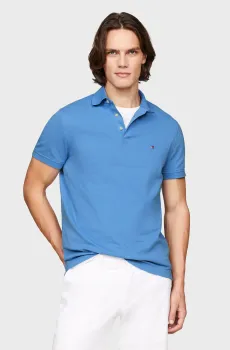 Мужское голубое поло CORE 1985 SLIM Голубой L Tommy Hilfiger MW0MW17771