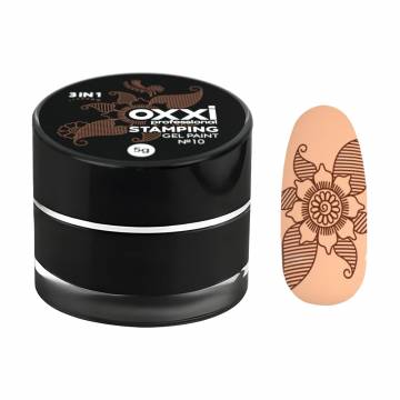 Гель-краска для стемпинга Oxxi Professional Stamping Gel Paint 10 Коричневая, 5 г Гель-краска для стемпинга Oxxi Professional Stamping Gel Paint 10 Коричневая, 5 г