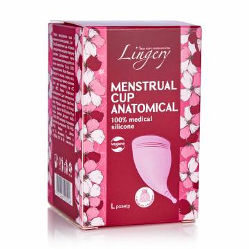 Менструальная чаша Lingery Anatomical из медицинского силикона, светло-розовая, размер L, 1 шт Менструальная чаша Lingery Anatomical из медицинского силикона, светло-розовая, размер L, 1 шт