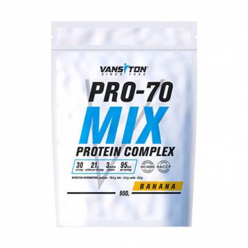 Протеин Vansiton Pro-70 Mix Protein Complex Банан, 900 г Протеин Vansiton Pro-70 Mix Protein Complex Банан, 900 г