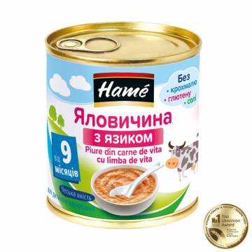 Детское мясное пюре Hame Говядина с языком, от 9 месяцев, 100 г Детское мясное пюре Hame Говядина с языком, от 9 месяцев, 100 г
