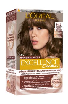 Стойкая безаммиачная крем-краска для волос LOreal Paris Excellence Creme Universal Nudes 6U Универсальный темно-русый, 192 мл