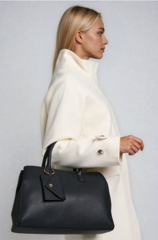 Сумка типу саквояж із плечовим ремінцем - чорний