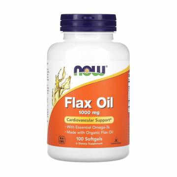 Органическое льняное масло NOW Foods Flax Oil 1000 мг, 100 гелевых капсул Органическое льняное масло NOW Foods Flax Oil 1000 мг, 100 гелевых капсул