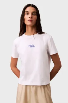 Женская белая футболка FLOCKED LOGO Белый XS Calvin Klein Jeans LV047B851G