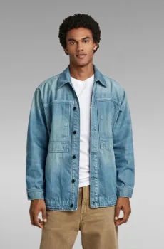 Мужская голубая джинсовая куртка US Navy Shanorak Голубой S G-Star RAW D23016,D318
