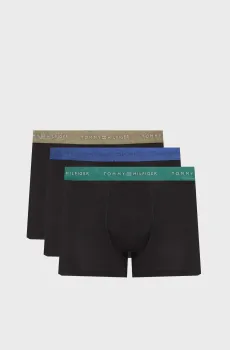 Мужские черные боксеры (3 шт) TRUNK METALLIC WB Черный XL Tommy Hilfiger UM0UM03411