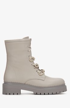 Черевики осінні шкіряні сірі Estro ER00114041