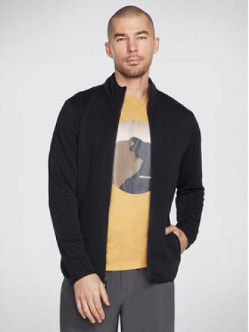 Skechers Демісезонна куртка The Hoodless Hoodie Ottoman Jacket JA25 Чорний Regular Fit Skechers Демісезонна куртка The Hoodless Hoodie Ottoman Jacket JA25 Чорний Regular Fit