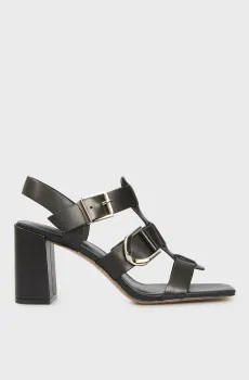 Женские черные кожаные босоножки Nurella Черный 37 PRPY PRSLT9922W