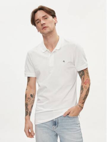 Calvin Klein Jeans Поло Embro Badge J30J325269 Білий Slim Fit Calvin Klein Jeans Поло Embro Badge J30J325269 Білий Slim Fit