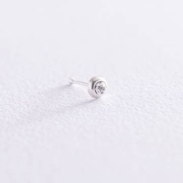 Серебряный пирсинг в нос с фианитом пирснв Серебряный пирсинг в нос с фианитом пирснв