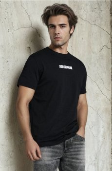 Бавовняна футболка з написом - чорний