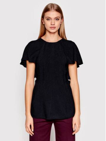 Victoria Victoria Beckham Блузка Drape 1122WTP003178A Чорний Regular Fit Victoria Victoria Beckham Блузка Drape 1122WTP003178A Чорний Regular Fit