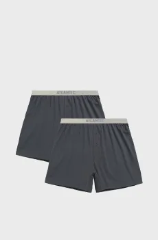 Мужские серые трусы (2 шт) Серый M Atlantic 2BMB-005