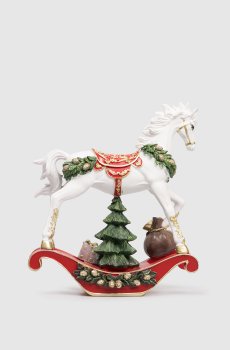 Декоративная рождественская статуэтка Rocking horse with Christmas tree