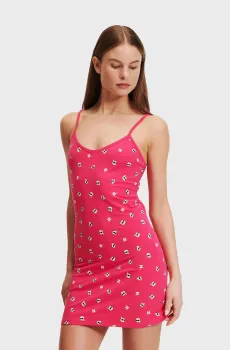 Женская розовая ночная рубашка с узором IKONIK 2.0 Розовый M Karl Lagerfeld 245W2122