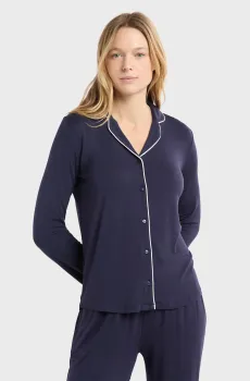 Женская темно-синяя пижама (рубашка, брюки) LUDVIKA Синий M Etam 6557220