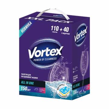 Таблетки для посудомоечных машин Vortex Ultra All in 1, 150 шт Таблетки для посудомоечных машин Vortex Ultra All in 1, 150 шт