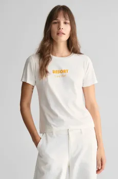 Женская белая футболка REG GANT RESORT SS Белый XS Gant 4200876