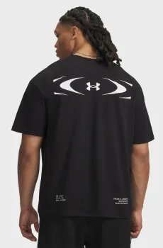 Мужская черная футболка UA M HWT ECHO LOGO OS SS Черный S Under Armour 6013625-008