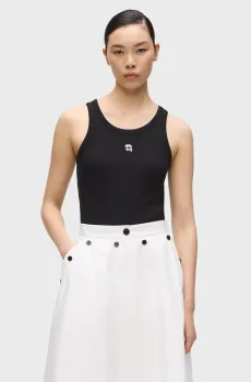 Женская черная майка IKON RIBBED Черный M Karl Lagerfeld B2W17099