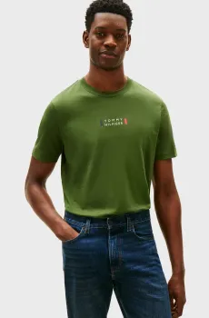 Мужская зеленая футболка BRAND LOVE SMALL Зеленый L Tommy Hilfiger MW0MW41453