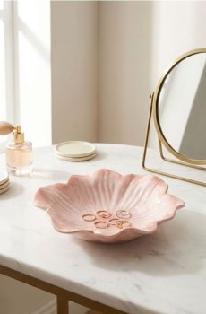 Декоративна миска у формі квітки - пастельний рожевий