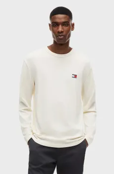 Мужской белый лонгслив REG BADGE TEE LS Белый L Tommy Jeans DM0DM21974