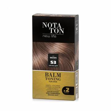 Тонирующий бальзам для волос Notaton New Life Balm Toning с био-золотом, 53 Коричнево-пепельный, 2*30 мл Тонирующий бальзам для волос Notaton New Life Balm Toning с био-золотом, 53 Коричнево-пепельный, 2*30 мл