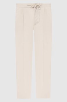 Бежевые брюки из шерсти