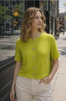 Кардиган з коротким рукавом - жовто-зелений