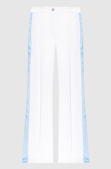 Белые спортивные брюки с лампасами