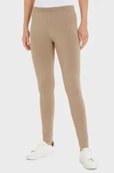 Женские бежевые леггинсы SENSUAL KNIT LOGO Бежевый S Calvin Klein K20K206357