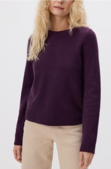 Reserved - Вовняний джемпер - темно-фіолетовий - 143GS-49X