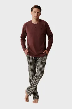 Мужская пижама (лонгслив, брюки) Разноцветный S Atlantic NMP-394