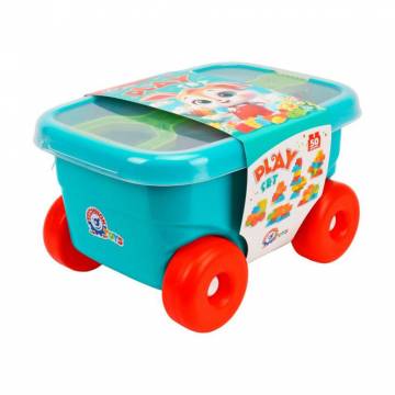 Детская тележка каталка с конструктором TechnoK 50 деталей, от 3 лет, 38*22*28 см (1393)