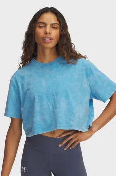 Женская голубая футболка UA Rival Wash SS Голубой L Under Armour 1389724-452